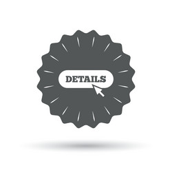 details with cursor pointer icon more symbol vector image