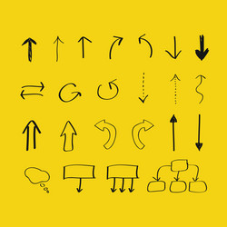 hand drawn arrows and block scheme elements vector image