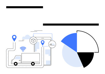 logistics tracking system with data analysis vector image