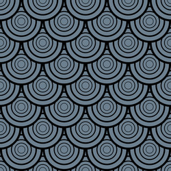 Seamless vintage pattern overlapping shells vector