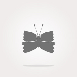 Butterfly icon on internet button isolated vector