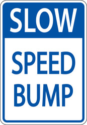 Slow speed bump sign on white background Vector Image