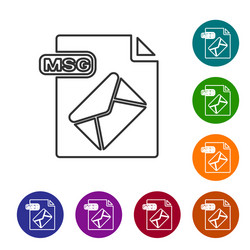 grey line msg file document download button vector image