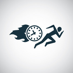 Man running time icon for web and ui on white vector