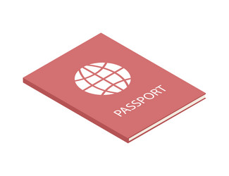 Passport isometric icon vector