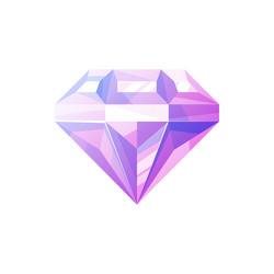 purple gemstone amethyst isolated jewelry vector