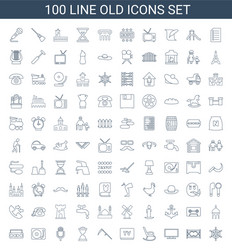 100 old icons vector