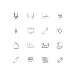 creative process and design linear thin icons set vector