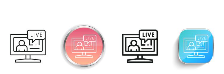 live icon thin linear regular and button style vector image