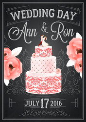 Wedding graphic set on chalkboard Royalty Free Vector Image