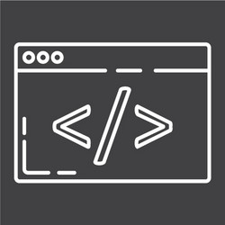 Custom coding line icon seo and development vector