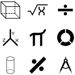 Math icon set Royalty Free Vector Image - VectorStock