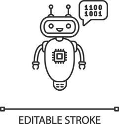chatbot coding linear icon vector image