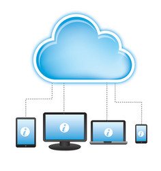 Cloud computing design over white background vector