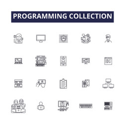 programming collection line icons and signs vector