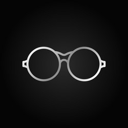 round eyeglasses silver icon glasses vector