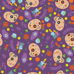 Day of the Dead Pattern Vector Image