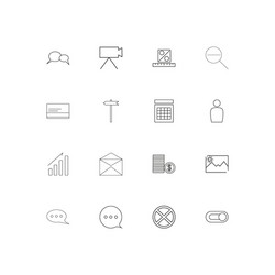 Interface linear thin icons set outlined simple vector