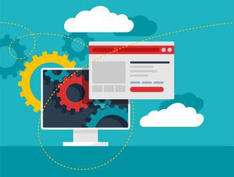 software quality assurance monitoring and testing vector image