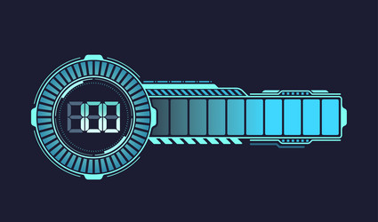 Blue neon futuristic loading bar pulses vector