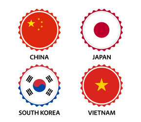 Chinese japanese korean and vietnamese stickers vector