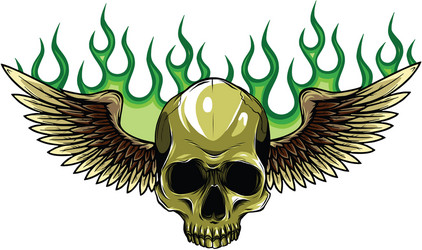 winged skull grim reaper drawing in a vintage Vector Image