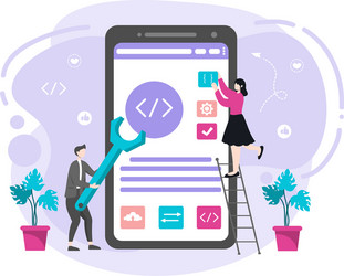 web development flat for websites programming vector image