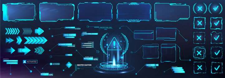 Futuristic HUD Frame Border - UI Element vector image