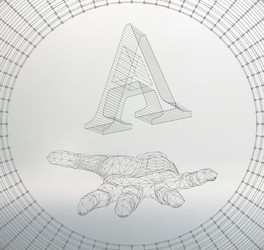 letter a of lines and dots on the arm vector