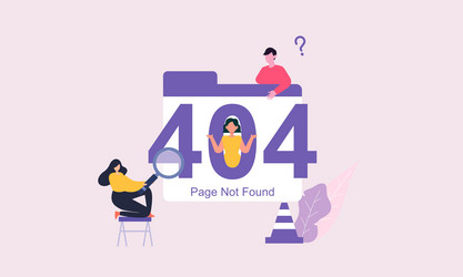 page not found metaphor error 404 vector image