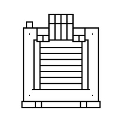 Transformer electronic component line icon vector