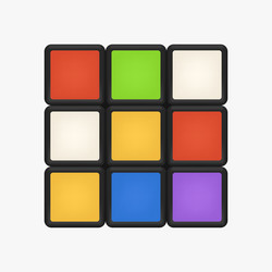 Unsolved Rubik's Cube - Front View vector image