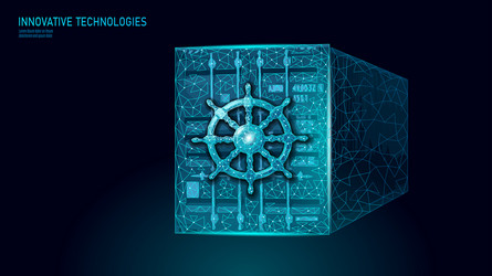 Wheel helm on container computer developer app vector