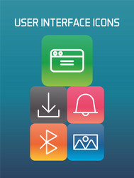 wifi signal with interface set block gradient vector image