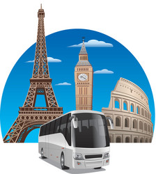 Travel and tour in france Royalty Free Vector Image