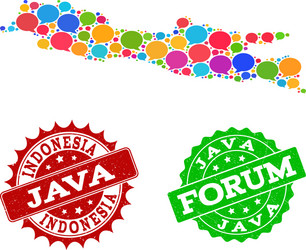 social network map of java island with speech vector