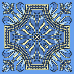 Blue and Yellow Tile Pattern Royalty Free Vector Image