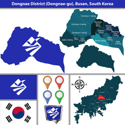 Dongnae district busan city south korea vector