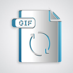 Paper cut gif file document download button vector