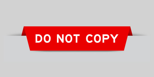 Red color inserted label with word do not copy vector