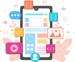 web development flat for websites programming vector image