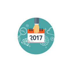 flat calendar icon date and time background new vector image
