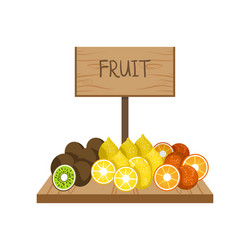 fresh fruit on market vector