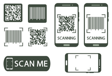qr code verification concept machine-readable vector image