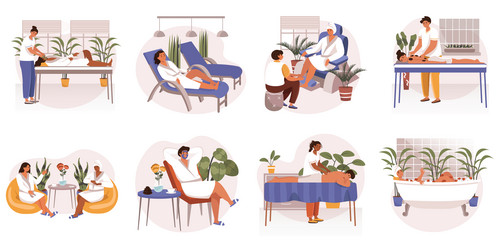 Spa salon web concept in flat design vector