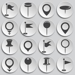 geolocation related icons set on background vector image