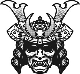 Japanese Samurai Warrior Mask Vector Image