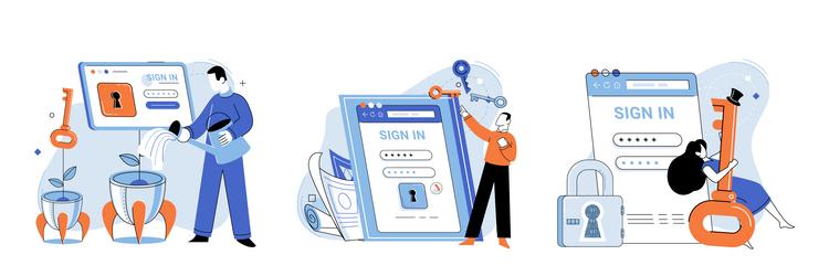 Sign up page authentication ensures validity user vector