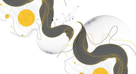 abstract wireframe wave template for science vector image