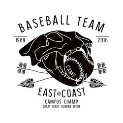 baseball team emblem skull animal Vector Image
